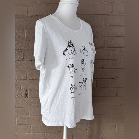 J.Crew -Collector Tee Dog Print White T-Shirt XL - Picture 5 of 8